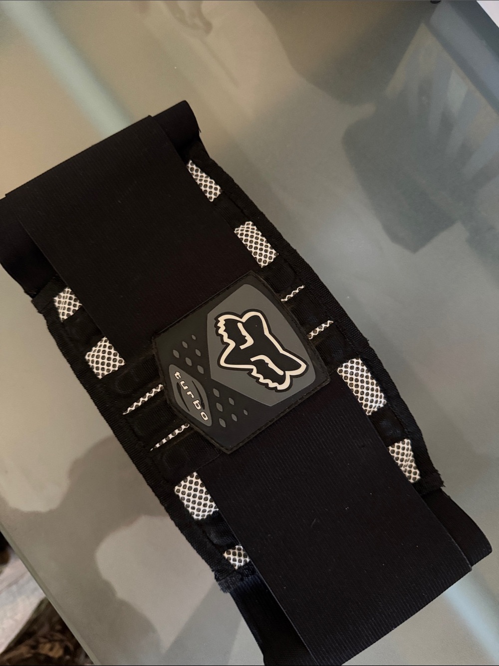 Fox Black waist Belt with White Mesh Accents and Logo Patch